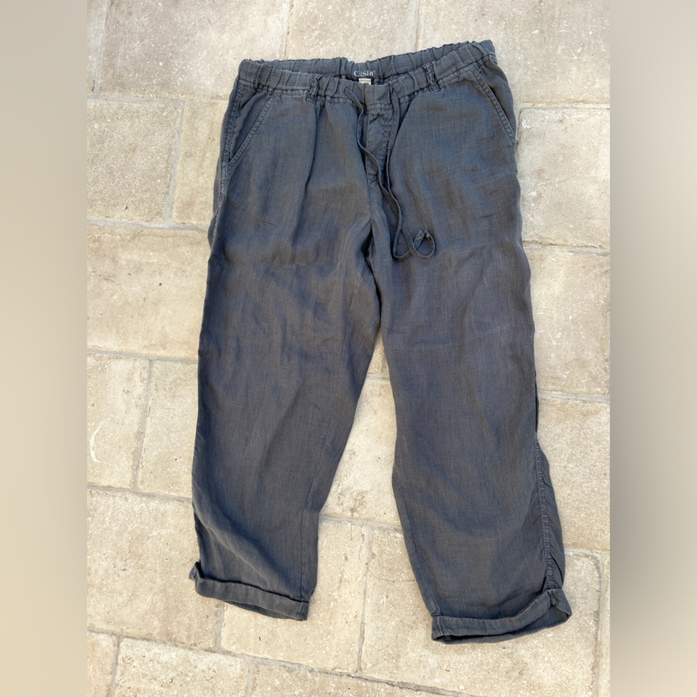 Caslon Charcoal Linen Relaxed LinenPants - Picture 4 of 7